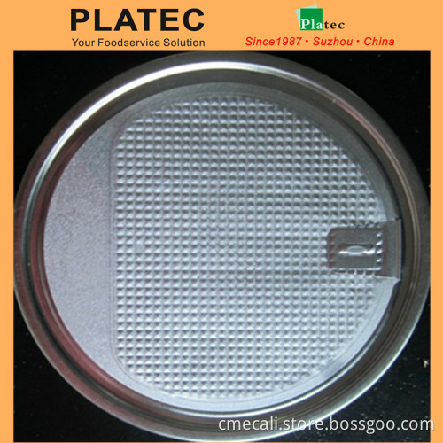 Easy peel off end aluminum foil can lid